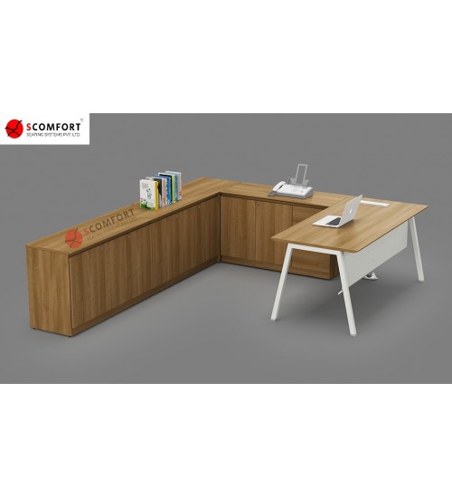 Scomfort SC-EX 6 Executive Office Desk with Side Credenza Storage